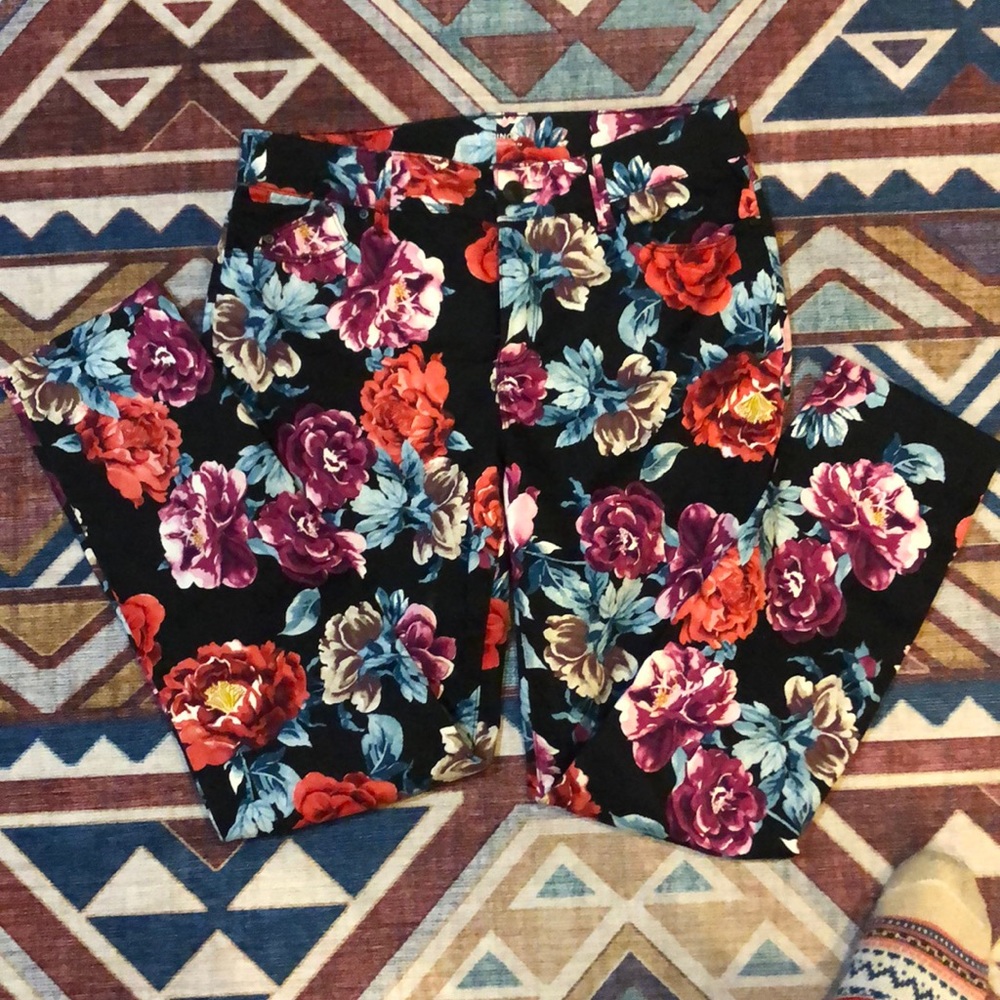 Floral jeggings straight leg